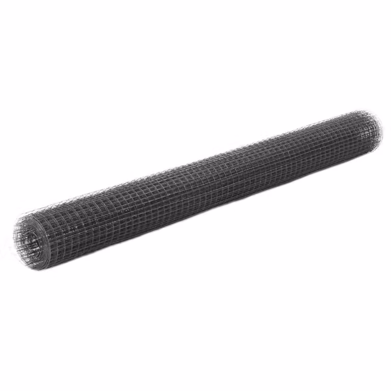 Maison Exclusive - Recinzione in Rete per Pollaio in Acciaio e PVC 25x1,5 m Grigia
