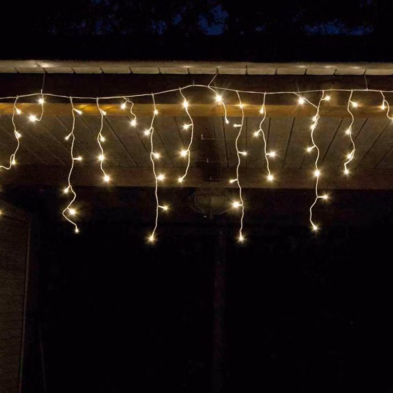 Led fata luci pioggia di ghiaccio tenda 480 led bianco caldo 12M catena pioggia di ghiaccio catena