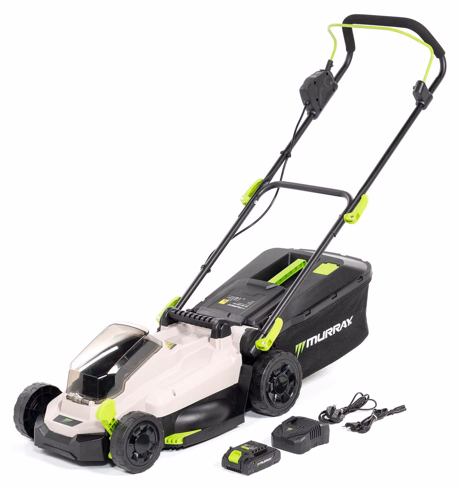 Tagliaerba a batteria, 20 V, lama da 33 cm, regolazione dell'altezza su 5 livelli, contenitore di raccolta da 32 litri