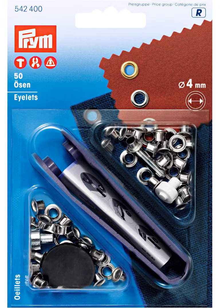 Occhielli con rondelle, 4 mm, argento, metallo, 1 pezzo