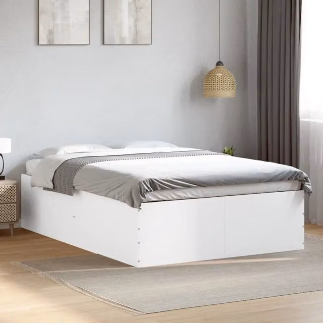 Giroletto-Struttura Letto Bianco 140x200 cm in Legno Multistrato 691462
