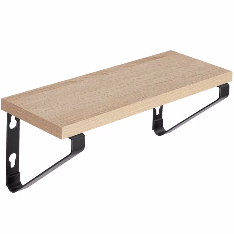 Set di 3 mensole sospese Tectake in stile industriale, legno rovere Sonoma e metallo marrone