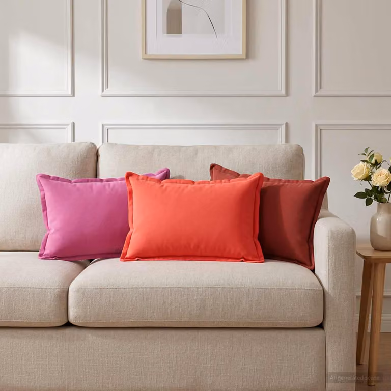Set di 6 federe vidaXL in poliestere, colore rosso vino, 40 x 60 cm