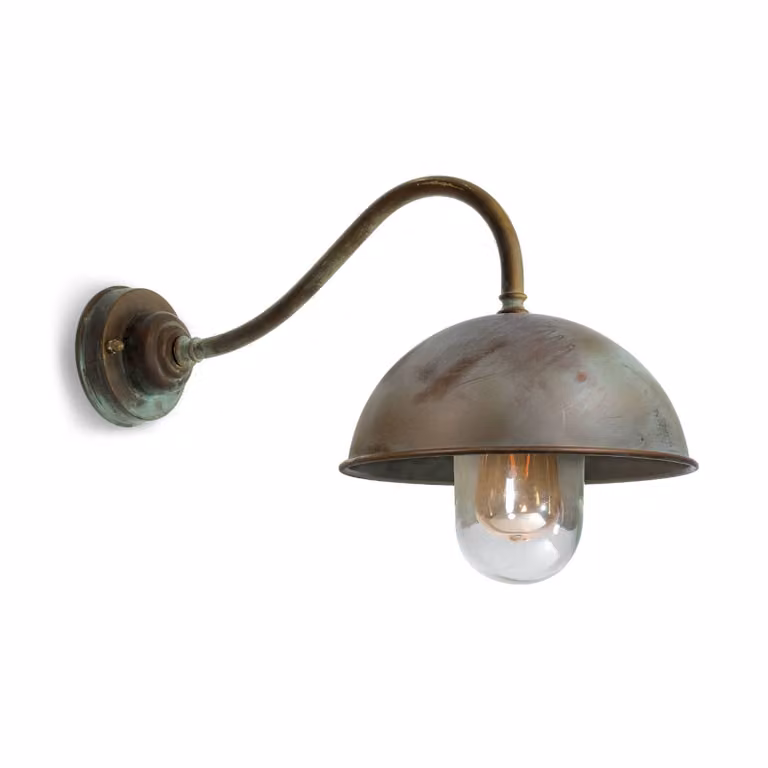 Moretti Luce Applique da parete Circle, dimmerabile, Bronzo / Ottone antico, Soggiorno / Sala da pranzo, Ottone, Antico, Applique