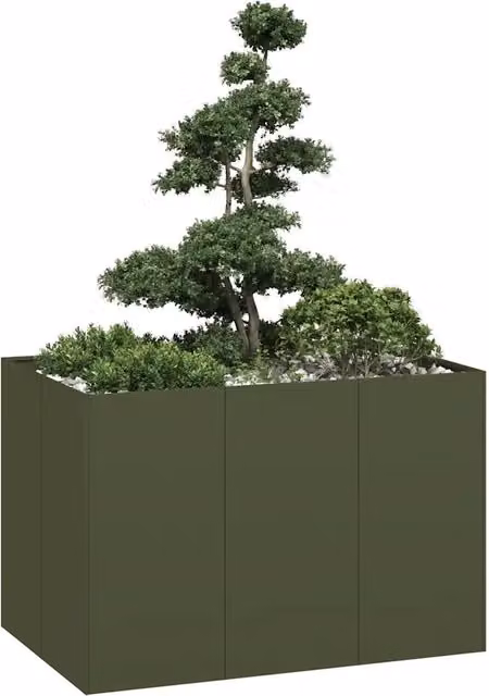 Fioriera Verde Oliva 120x80x80 cm in Acciaio 860790