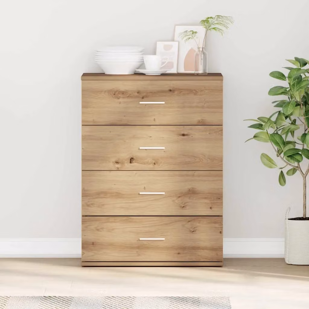 Credenza Buffet da pranzo in legno Rovere artigianale marrone L: 60 cm, P: 39 cm, H: 80 cm – 2