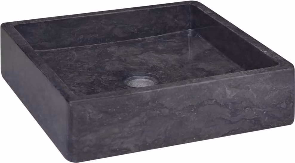 The Living Store Lavabo nero 40x40x10 cm Marmo