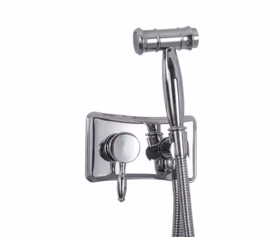 KRAN miscelatore bidet retrò a parete SELENA argento cromo