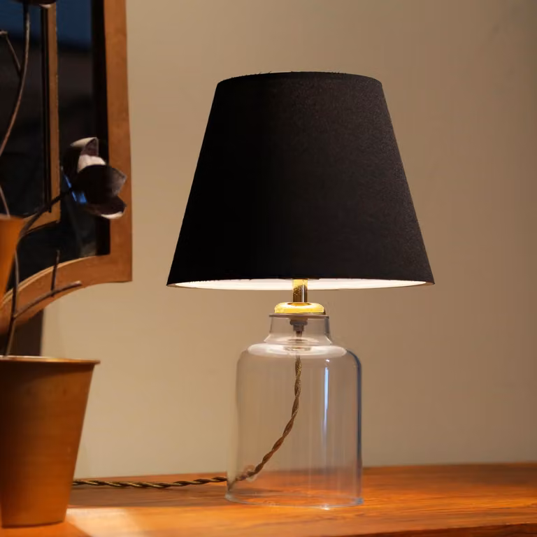 Opviq, lampada da tavolo (attacco E27, 40W), colore nero, 30 cm | 100% PVC | Codice genitori: [codice genitori]