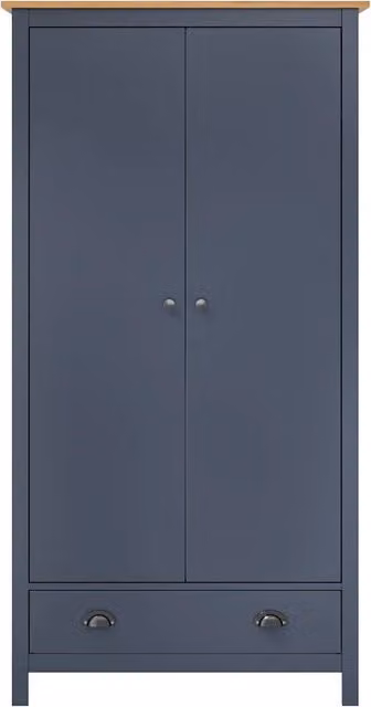 Armadio a 2 Ante Hill Grigio 89x50x170 cm in Legno di Pino CFW4892322