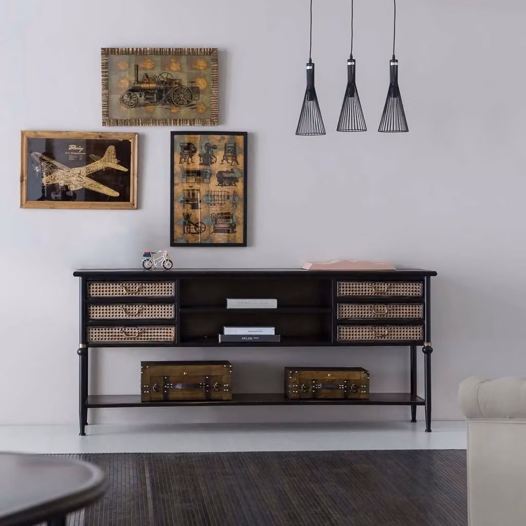 Credenza moderna Wanderlust Deco in metallo marrone L: 180 cm, P: 45 cm, H: 80 cm – 2
