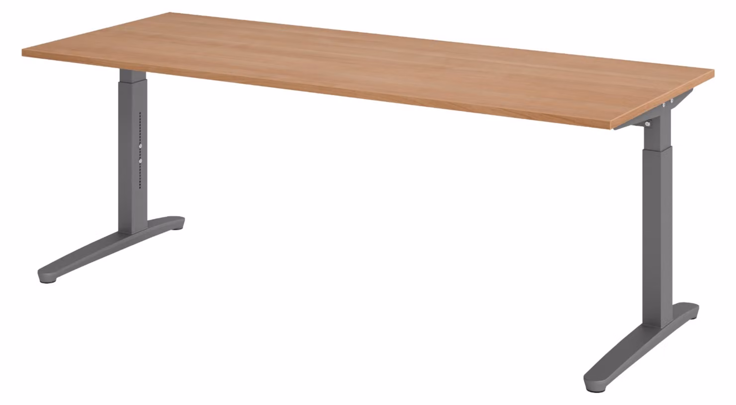 Scrivania della serie bümö XB - Struttura: grafite, finitura: noce, dimensioni: 200 x 80 cm