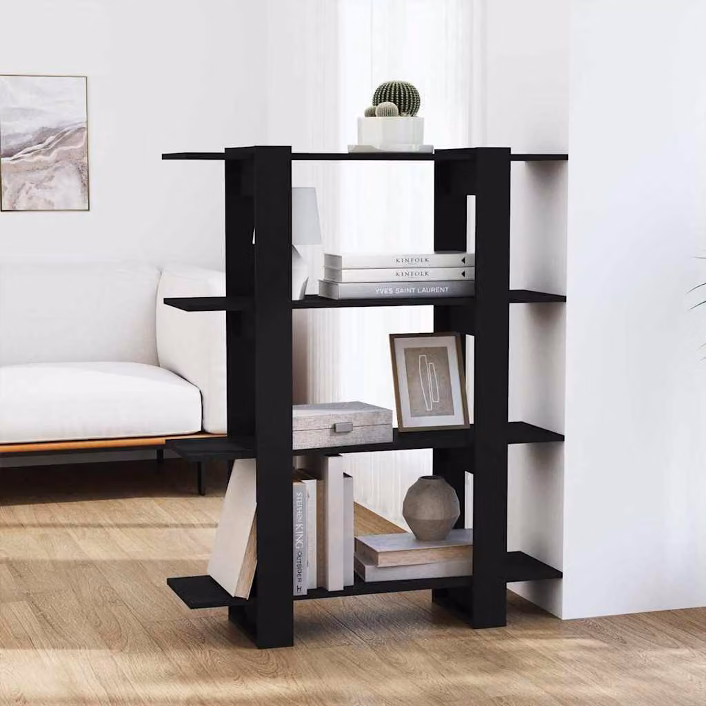 Libreria/Divisorio vidaXL Nero L 100 cm, P 30 cm, H 123,5 cm