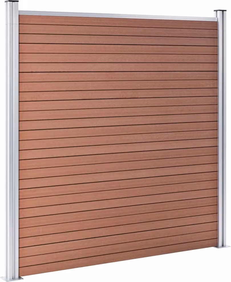 Recinzione da Giardino in WPC 1045x186 cm Marrone