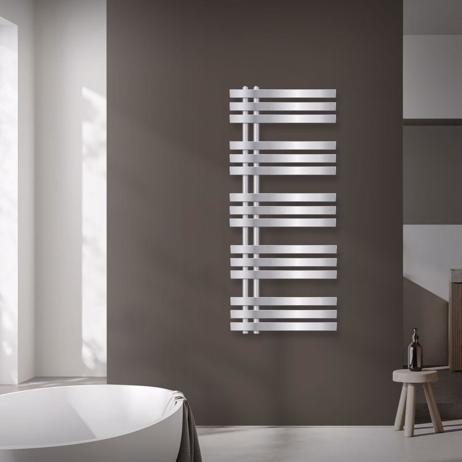 Radiatore da bagno LuxeBath Design, 500x1200 mm, cromo, incl. set di montaggio, senza elemento riscaldante