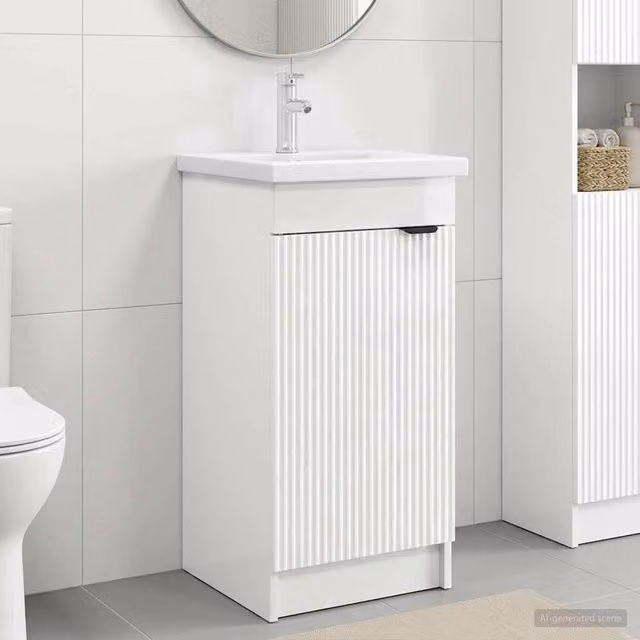 Mobile da bagno con lavabo Bianco Lucido 42 x 40 x 84,5 cm 890088