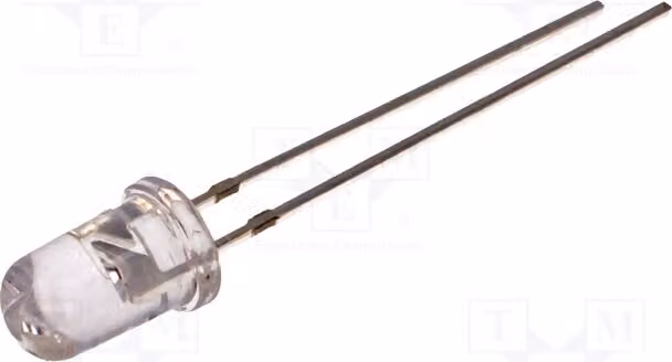 2 LED rossi, 4500÷6000 mcd, angolo di emissione 30°, corrente di funzionamento 20 mA, dimensioni 5 mm, tensione di alimentazione 2,9÷3,6 V, modello OSR5PA5C31A, diodi LED a montaggio superficiale (THT), 5 mm
