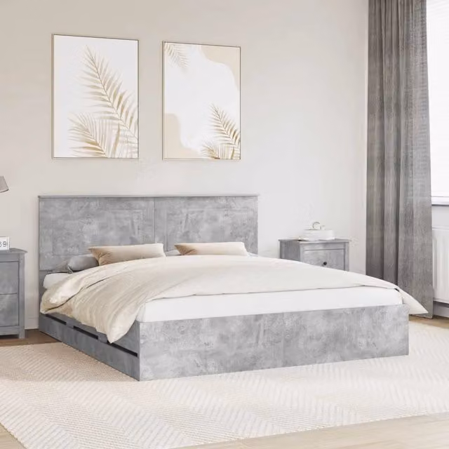 Struttura del letto con cassetto Grigio cemento 180 x 200 cm 3409436
