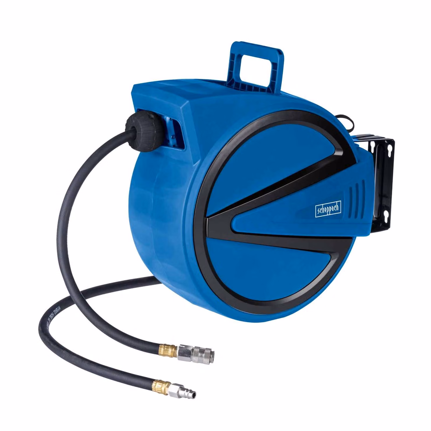 Scheppach Avvolgitubo automatico ad aria compressa AHR15 - Lunghezza tubo 15 m | Pressione di esercizio max. 15 bar | Ruotabile di 180° | Portatile | Con arresto automatico