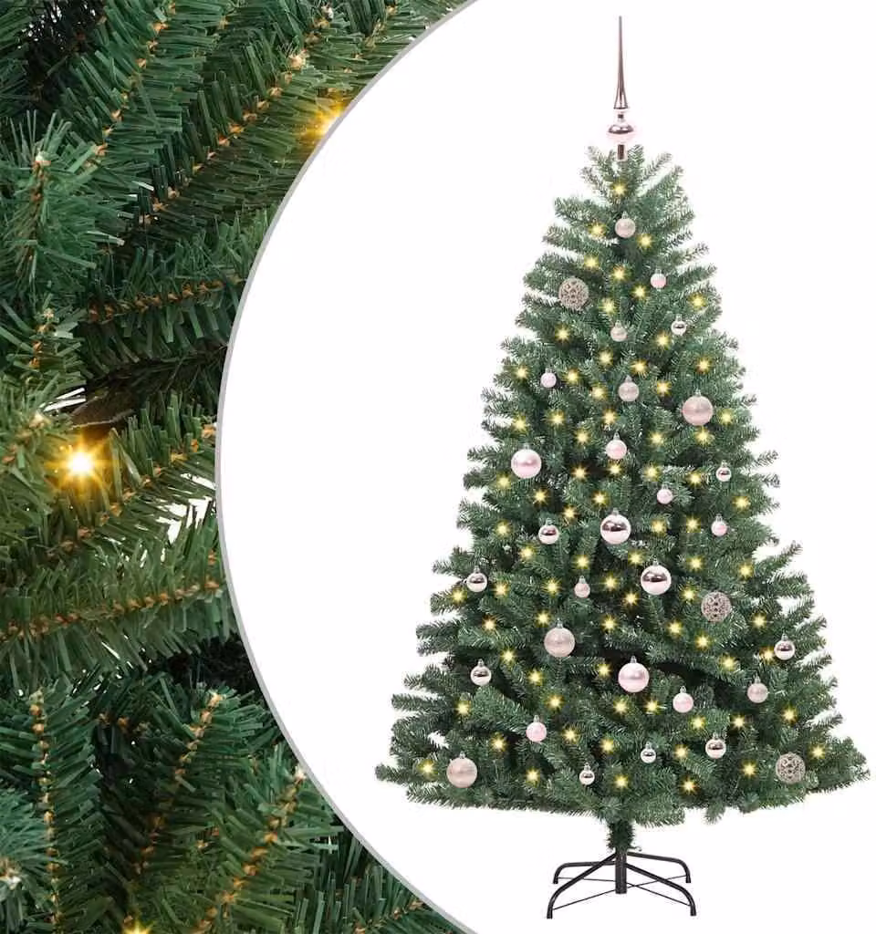 Albero di Natale Artificiale con Rami Pieghevoli Verde 150 cm