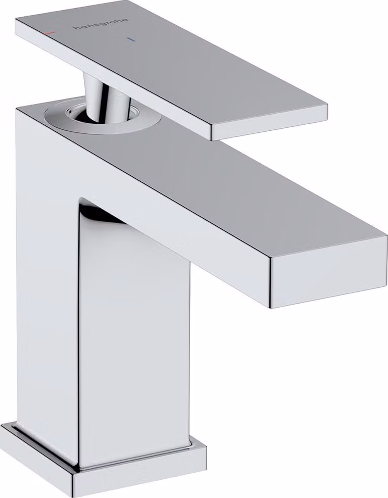 Mitigeur monocommande de lavabo hansgrohe Tecturis E 80, portée 122 mm, gicleur à tirette, CoolStart, 73004000, 73004000