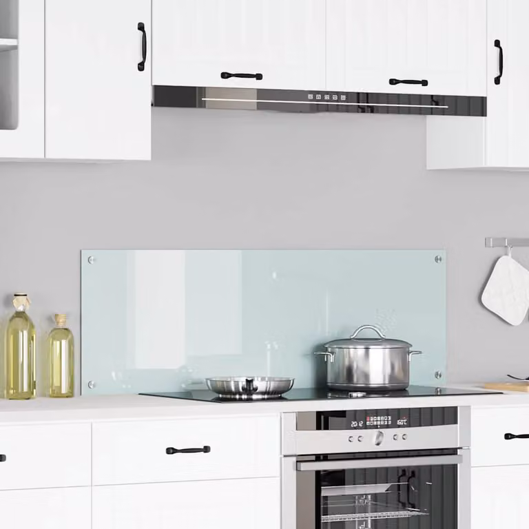 Schienale da cucina vidaXL in vetro temperato bianco lucido L: 120 cm, H: 40 cm