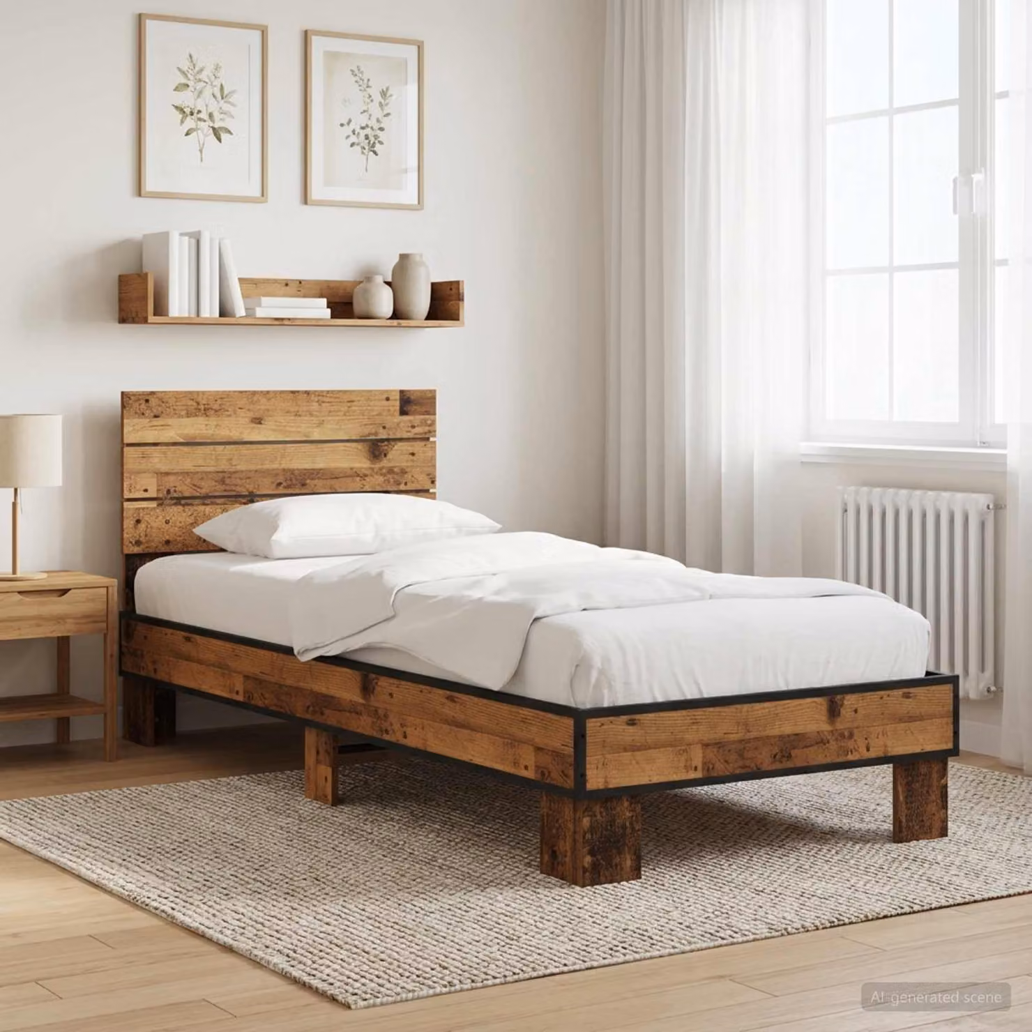 Struttura letto con testata vidaXL in legno color marrone L 80 x P 200 cm