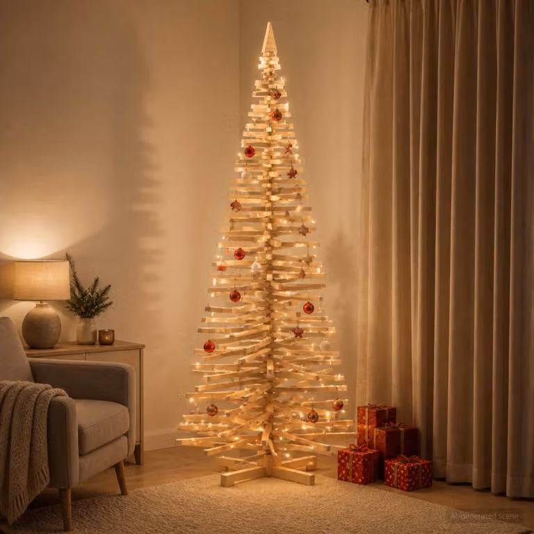 vidaXL Albero di Natale in legno KOTKA 240 cm Legno Massello di Pino