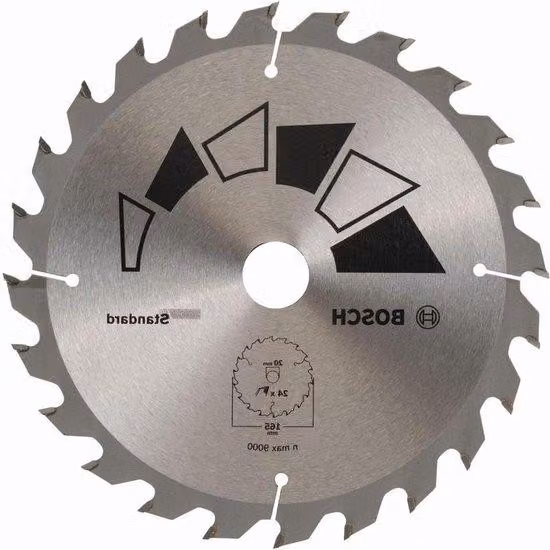 Lama per sega circolare Ø 165 mm, 24 denti, ATB - per la levigatura del legno con anello riduttore da 16 mm - Accessori per seghe circolari