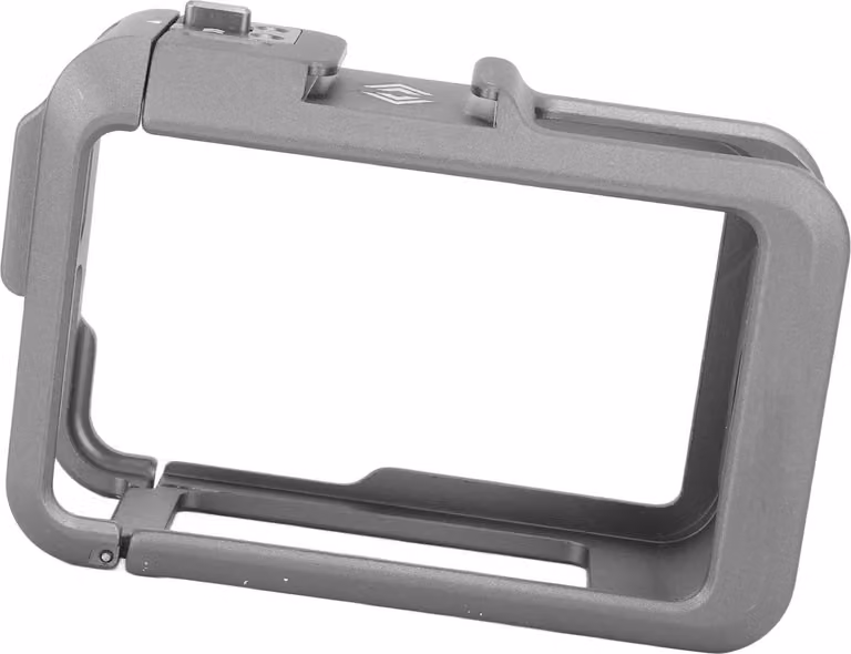 Gabbia per action cam, lega di alluminio, telaio protettivo con chiusura rapida e doppia interfaccia cold shoe per Osmo 4 3
