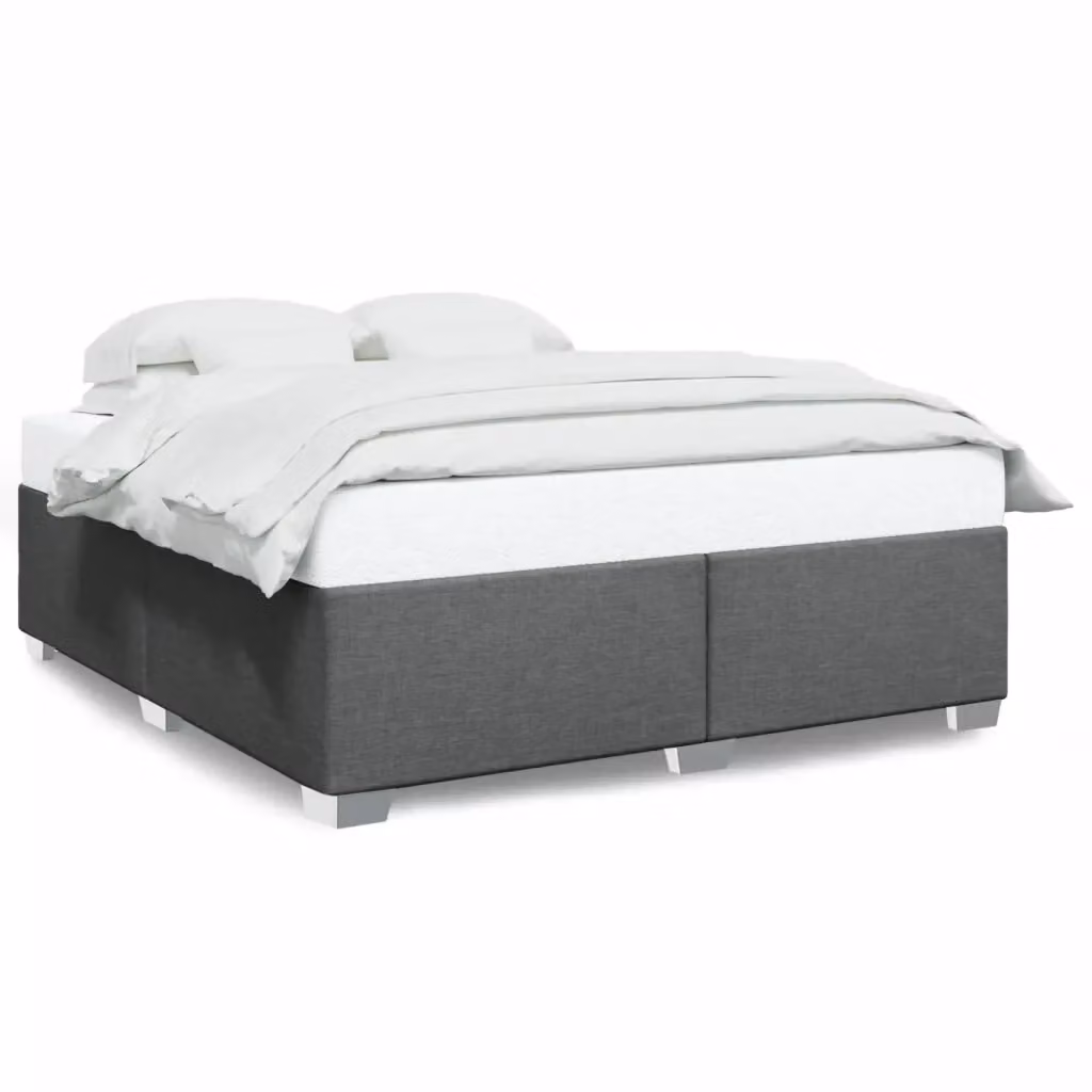 Giroletto vidaXL in tessuto grigio con doghe in legno, L 180 cm x P 200 cm – 2
