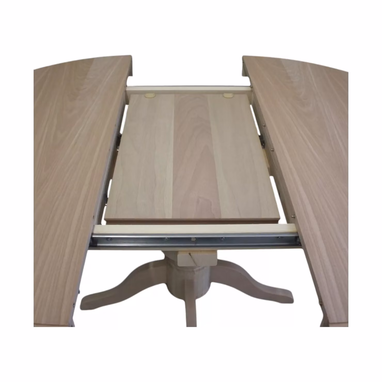 Tavolo rotondo allungabile in legno di pioppo grezzo Mobili 2G Diametro: 120 cm – 2