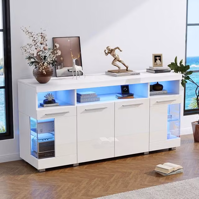Mobile-Xylo-140x40x70cm 3 scomparti illuminazione LED bianco