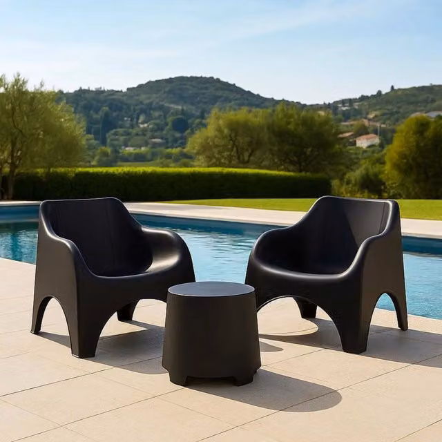 Set Salotto da Esterno Cormons DMORA con Divano a 2 Posti e Tavolino, Grigio Antracite