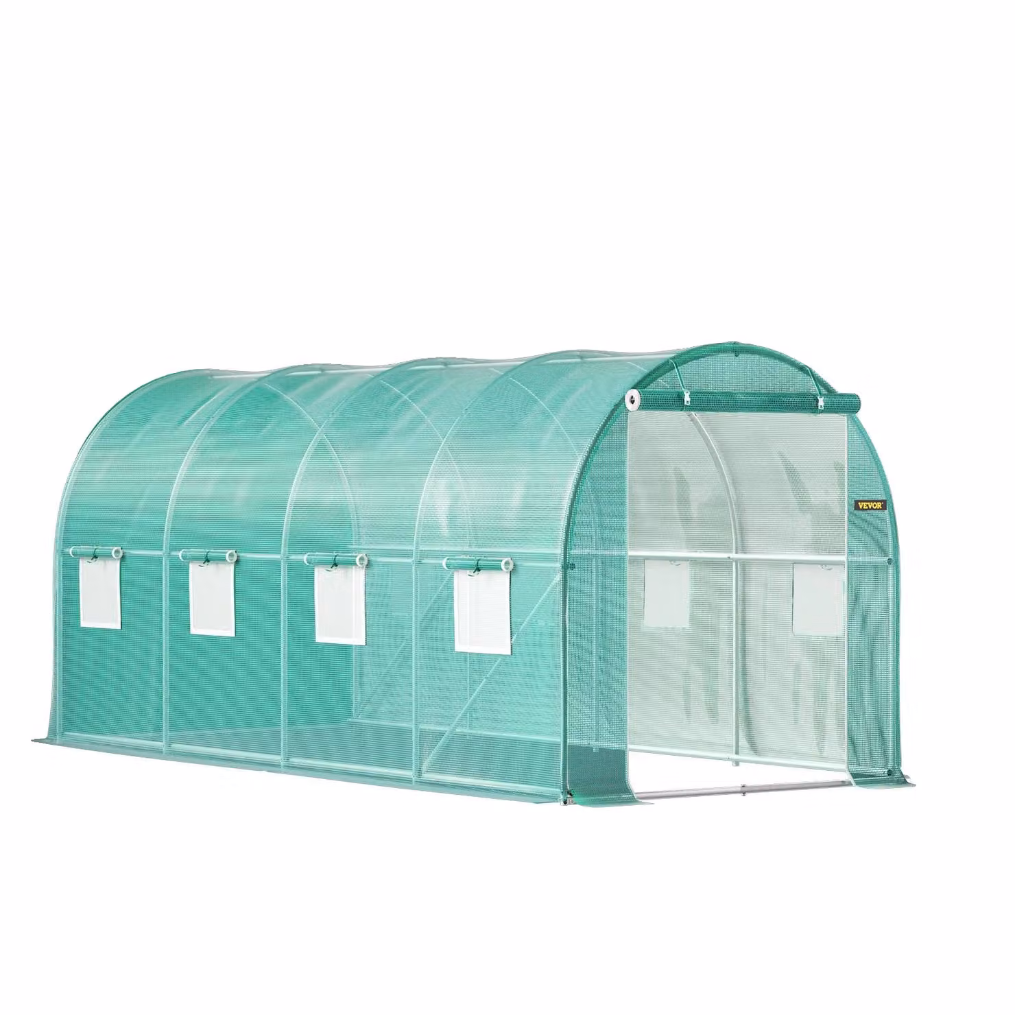 Serra a tunnel, telaio in acciaio zincato, copertura in PE impermeabile , verde 15x7x7 ft