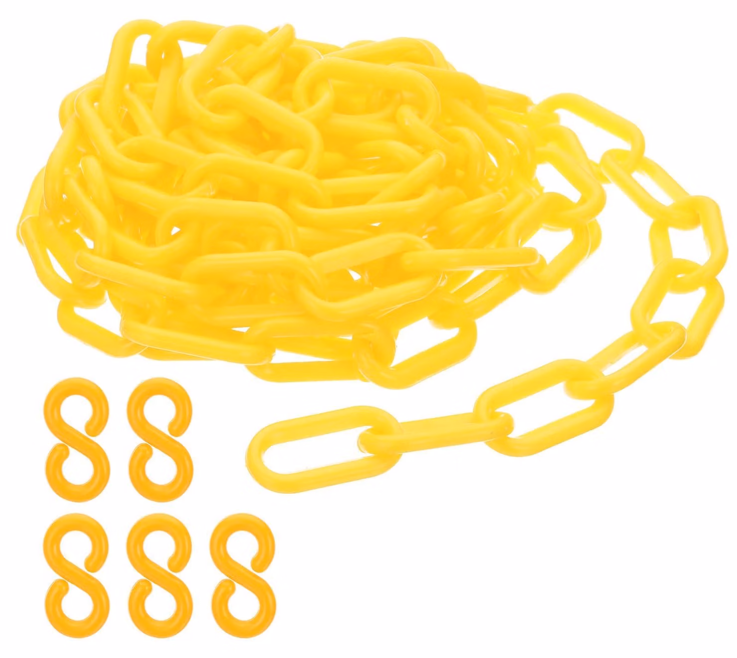 Catena in plastica gialla, lunghezza 10 metri, per delimitazione e gestione del flusso di persone
