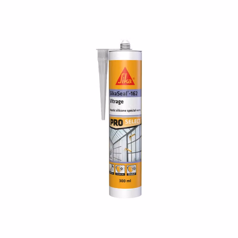 Sigillante elastico al silicone SIKA Sikaseal-162 per vetrate - Traslucido - 300 ml