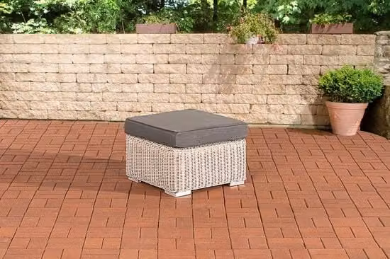 Banco da piedi lounge set - Per esterno - Sedia a sdraio - Divano - Giardino - Grigio - 60x60x31cm