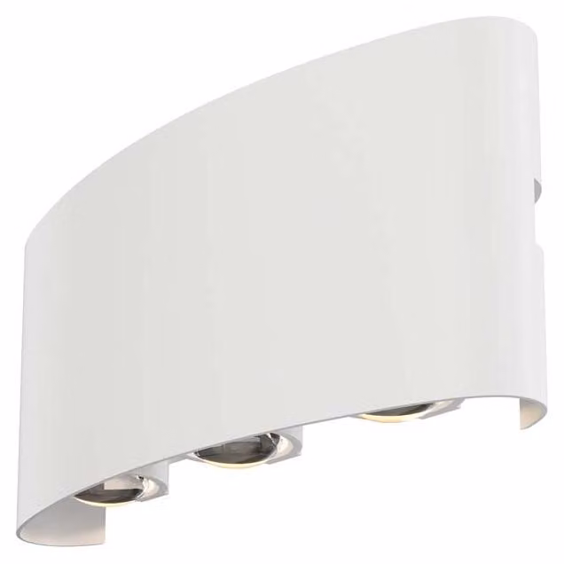 Applique LED, luce per esterni, metallo, bianco, IP54
