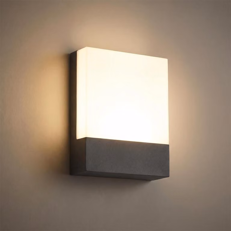 Lampada a LED da parete, 15 W, grado di protezione IP65, alluminio, 3000 K (bianco caldo), 1500 lm, colore nero