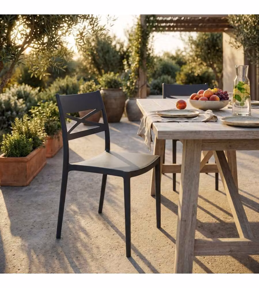 Cosma Sedia da Pranzo Grigio 43x55x81 cm Impilabile Senza Braccioli