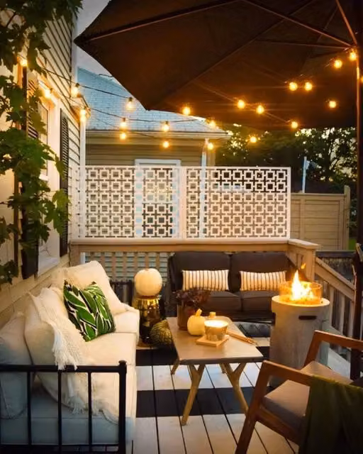 Illuminazione per tenda - Cavo di illuminazione esterno 23 m Lampadine LED G40 Acqua resistente Decorazione giardino Retro Natale Festa Luce calda Bianca