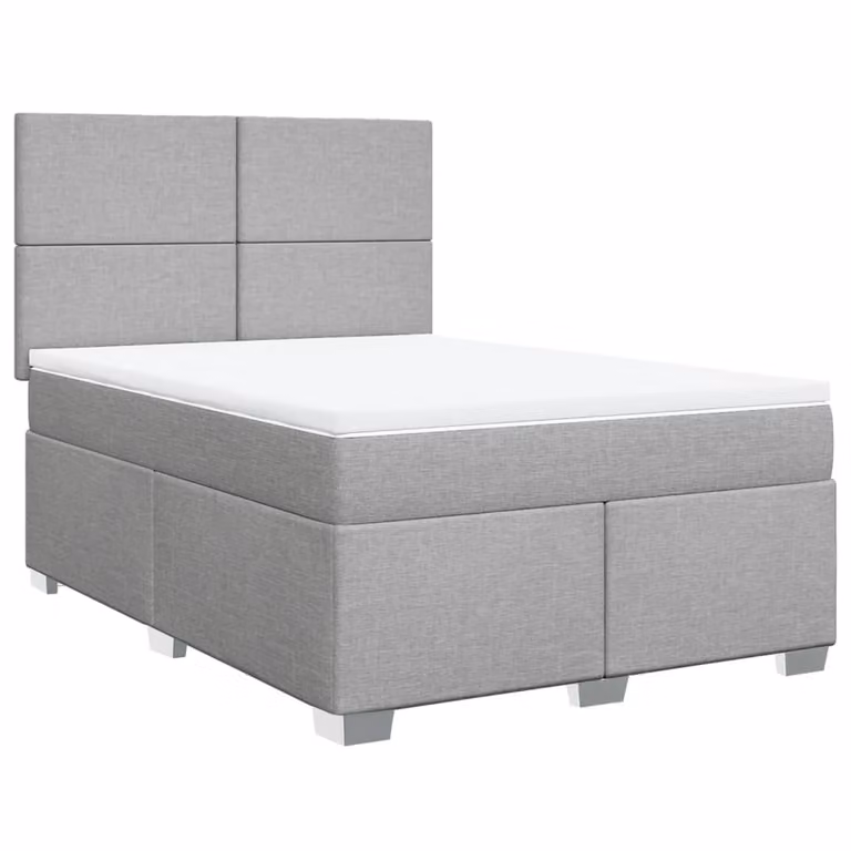 Giroletto a Molle con Materasso Grigio Chiaro 140x200cm Tessuto