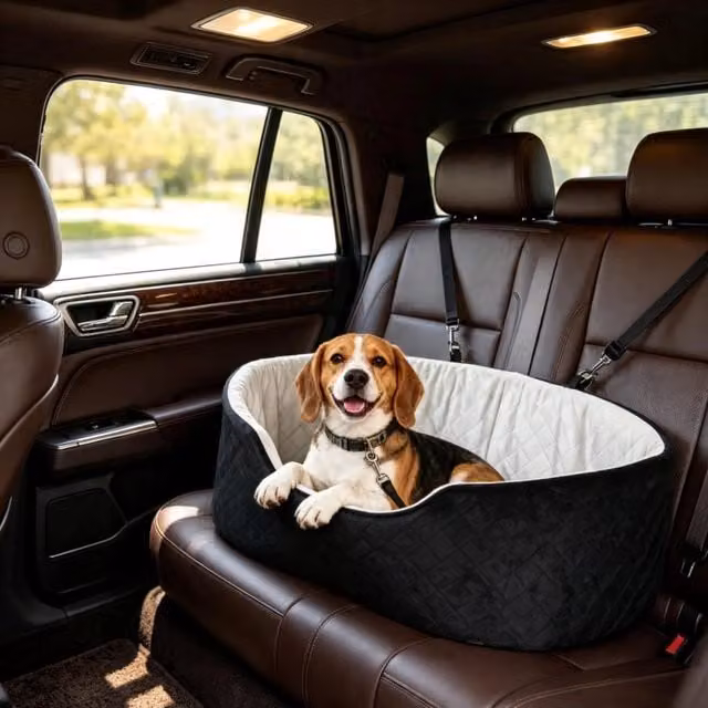 Sedile auto per cani imbottito con cintura di sicurezza e fissaggio, per veicoli