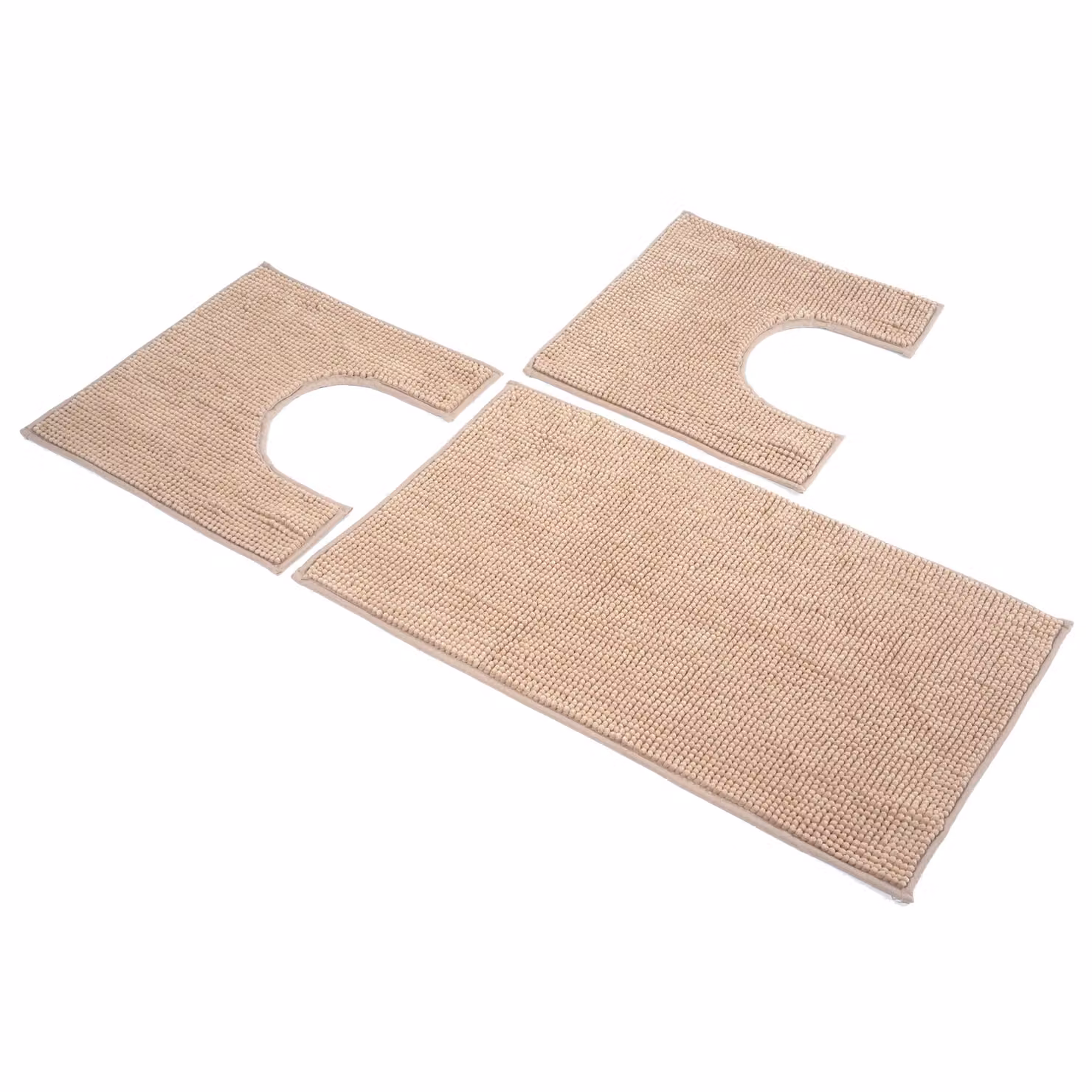 Set di 3 tappeti da bagno Sophie Maison Poppy color beige in microfibra antiscivolo – 1