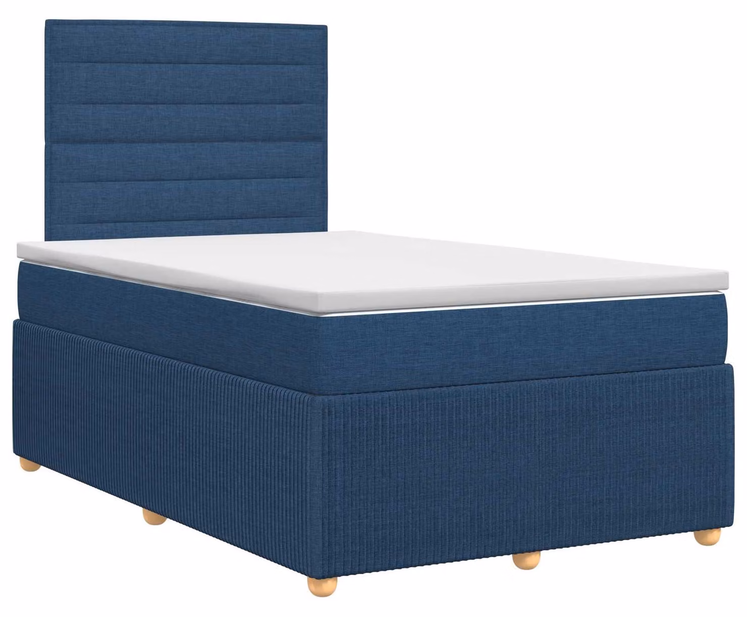 Letto a molle con materasso blu 120 x 190 cm in tessuto