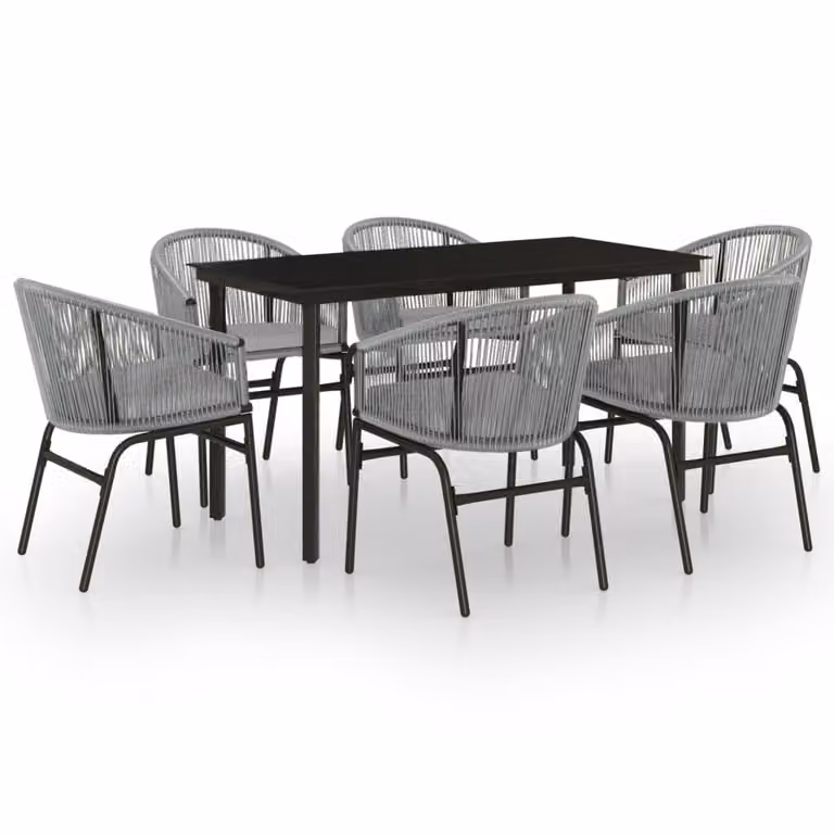 Set Mobili da Pranzo per Giardino 7 pz Antracite