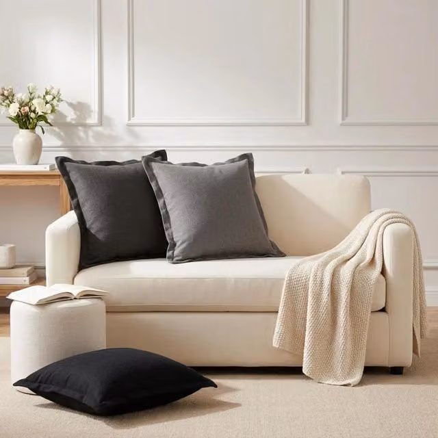 Cuscino con cuscino HOUTEN 12 pz Grigio Chiaro Lino 935028
