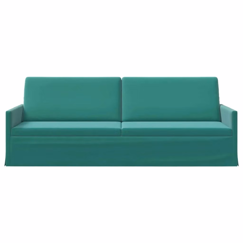 Divano a 3 posti moderno vidaXL in velluto turchese con struttura in metallo L: 220 cm, P: 81 cm, H: 82 cm – 2