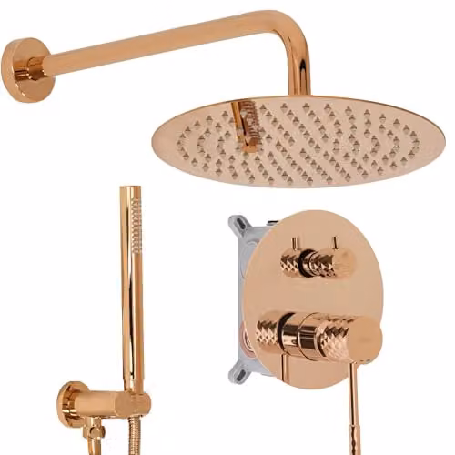 Rea - Set Doccia Da Incasso Rame Lungo, + Box, 25X36X16cm